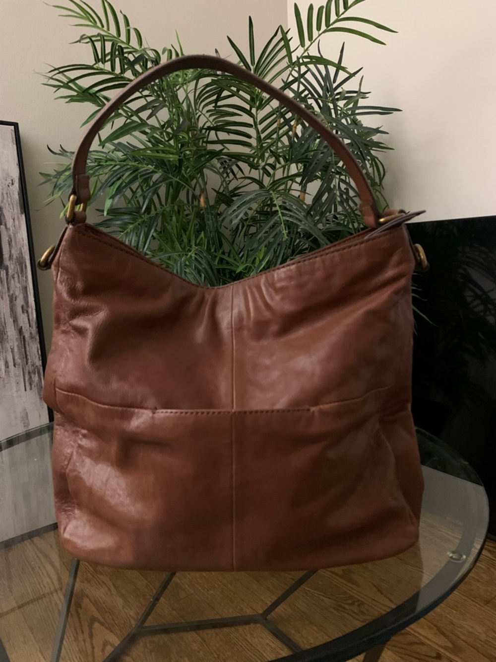Fossil Brown Leather Hobo Bag - Timeless Shoulder bag 14x14